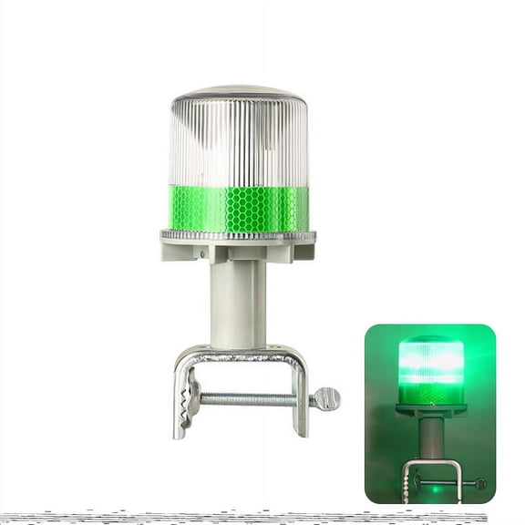 Solar-Powered Signal Light Strobe Warning Light for Road Construction Traffic Dock Marine