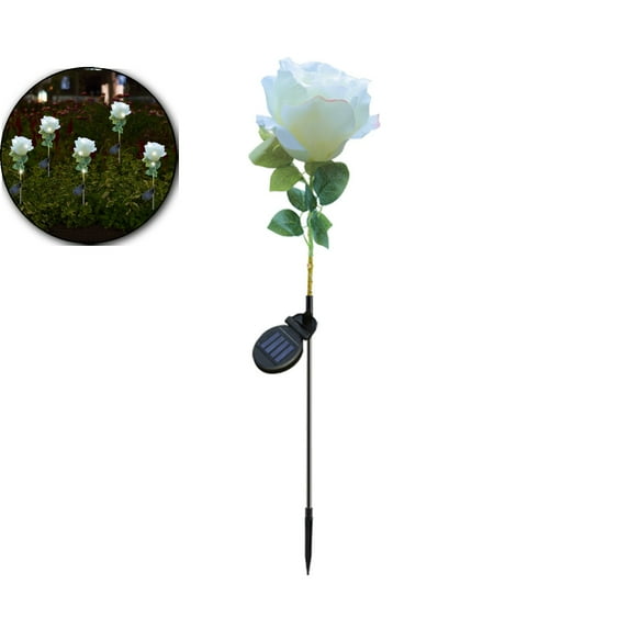 Solar Powered Simulation Rose Lights, Waterproof Outdoor Garden Stakes, LED Pop-Up Flower Lawn Lamp for Holiday Decor Use