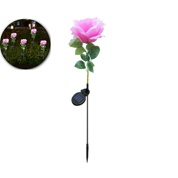 Solar Powered Simulation Rose Lights, Waterproof Outdoor Garden Stakes, LED Pop-Up Flower Lawn Lamp for Holiday Decor Use