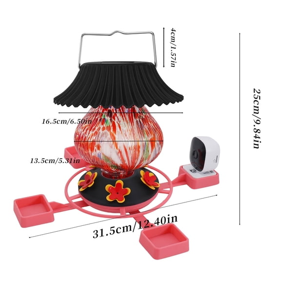 Solar Powered Smart Bird Feeder with 1080P Camera, Outdoor WiFi Remote Viewing Bird Feeder, Intelligent Motion Sensing Feeding Device for Garden Yard Wildlife Watching and Bird Recording