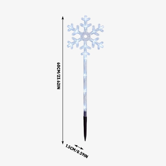 Solar Powered Snowflake Pathway Lights Outdoor Waterproof Garden Stake Lights for Yard Walkway Lawn Decoration Set of 4 Festive Winter Holiday Landscape Lighting