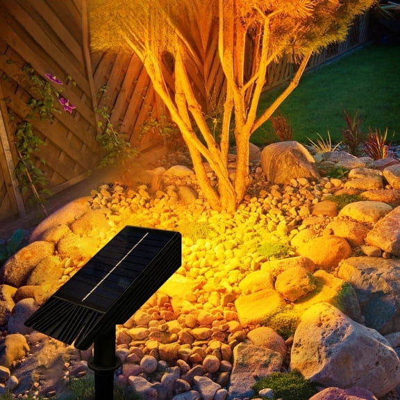 Solar Powered Spotlight - 2000LM High Brightness Outdoor Flood Light with Adjustable Angle, IP65 Waterproof Garden Spotlight for Trees, Yard, Pathway, Landscape Lighting (Ground Spike Included)