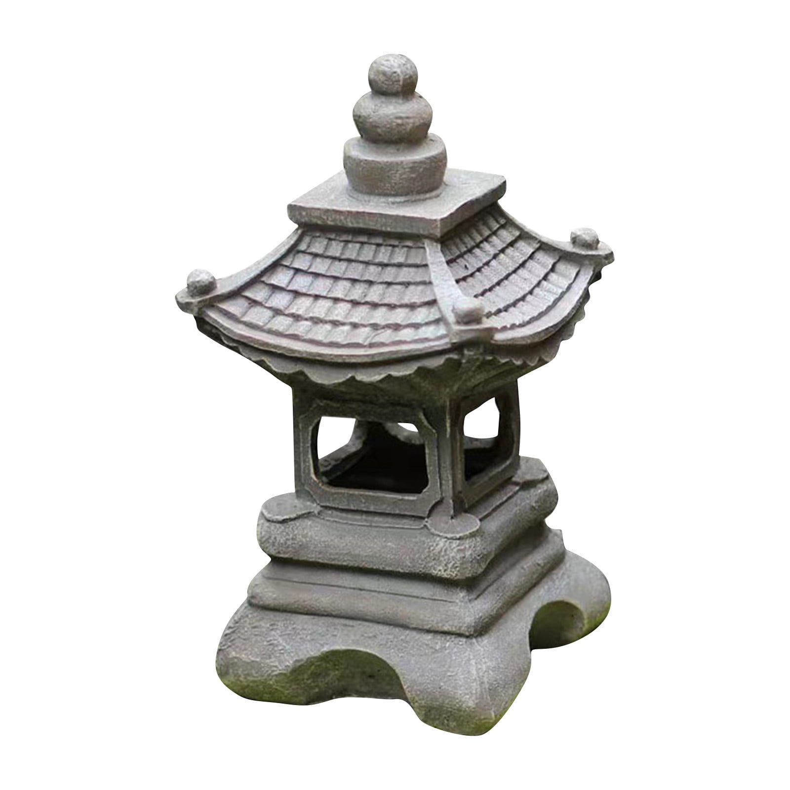 Solar Powered Stone Pagoda Decorative Ornaments Garden Sculpture Outdoor Lights For Balcony Garden Courtyard Decoration