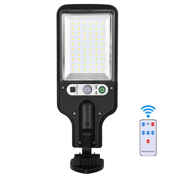 Solar Powered Street Light, Motion Sensor Flood Light Outdoor, Dusk To Dawn Led Security Light with Remote Control, Ip65 Waterproof for Parking Lot Driveway Yard