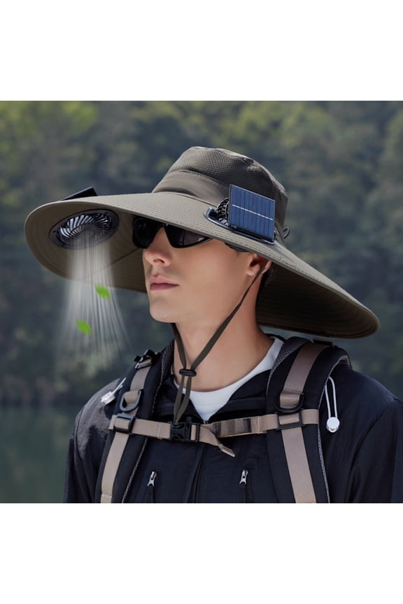 Solar Powered Sun Hat With Built In Fan For Outdoor Work Sports And Fishing Wide Brim Breathable Unisex Design Camping Hats Buoy Hat Old Man Hats Convertible Hats for Women Cool Hiking Clothes Women