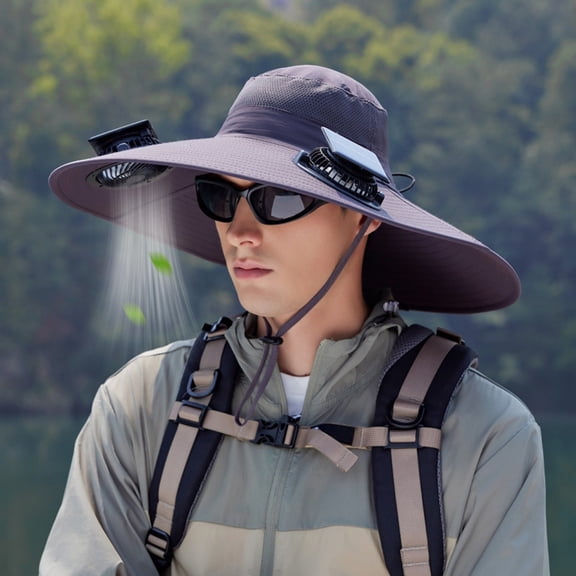 Solar Powered Sun Hat With Built In Fan For Outdoor Work Sports And Fishing Wide Brim Breathable Unisex Design Camping Hats Buoy Hat Old Man Hats Convertible Hats for Women Cool Hiking Clothes Women