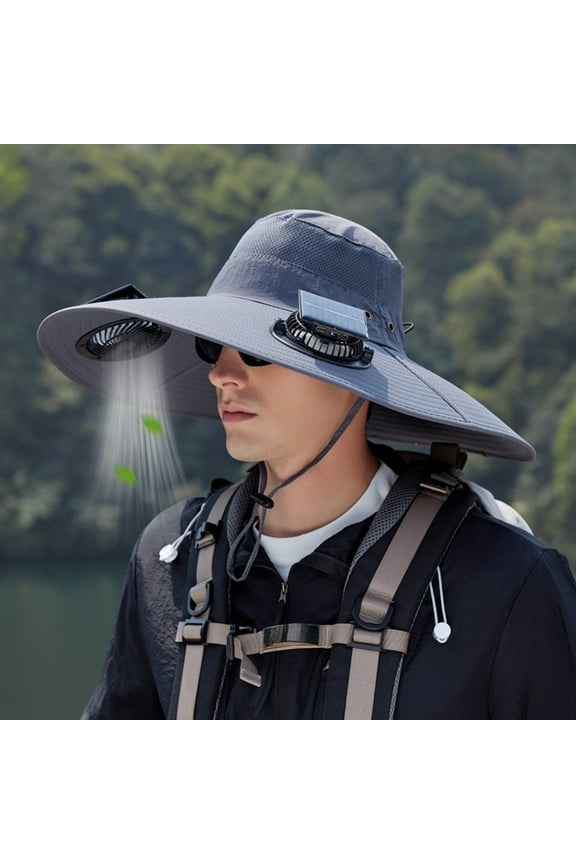 Solar Powered Sun Hat With Built In Fan For Outdoor Work Sports And Fishing Wide Brim Breathable Unisex Design Mens Hat Travel Women Fedora Hats for Women Fashionable Summer Memorial Day Hat 2017