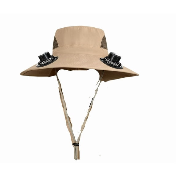 Solar Powered Sun Hat With Two Built In Cooling Fans Adjustable Chin Strap Breathable Sweat Wicking Fabric For Summer Fishing Hiking Gardening Beach And All Day Outdoor Work Use