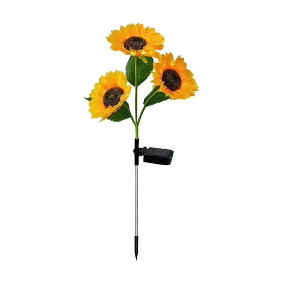 Solar Powered Sunflower Garden Light Outdoor Decorative LED Flower Stake for Yard, Patio, Pathway, Weatherproof Design