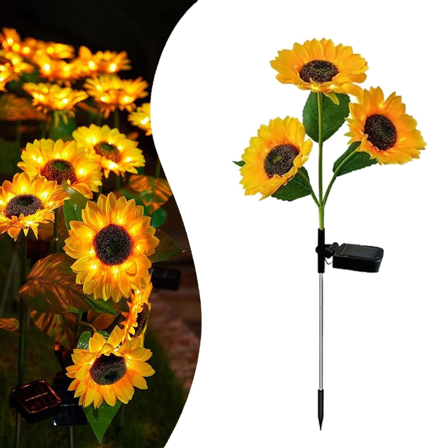 Solar Powered Sunflowers for Outside,Solar Power LED Sunflower Lights ...