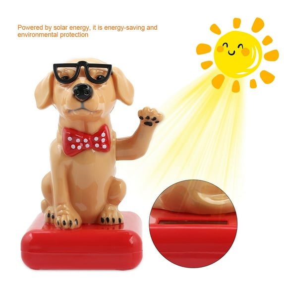 Solar Powered Swing Waving Dog Adorable Home Decor Car Accessories Table Ornament
