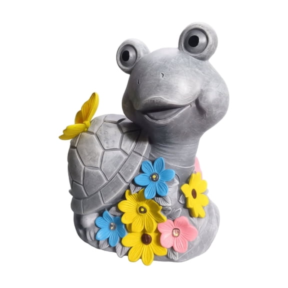 Solar Powered Turtle Garden Statue – Resin Outdoor Figurine with Warm LED Light – Weather-Resistant Animal Decor for Patio, Lawn, Pathway & Yard – Cute Housewarming & Gardening Gift Idea