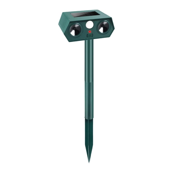 Solar Powered Ultrasonic Animal Repeller Outdoor Pest Deterrent Infrared Motion Sensor Device with Adjustable Frequency for Garden Yard Farm Protection