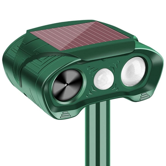 Solar Powered Ultrasonic Animal Repeller with PIR Motion Sensor - Weatherproof Outdoor Pest Deterrent for Garden, Yard, and Farm