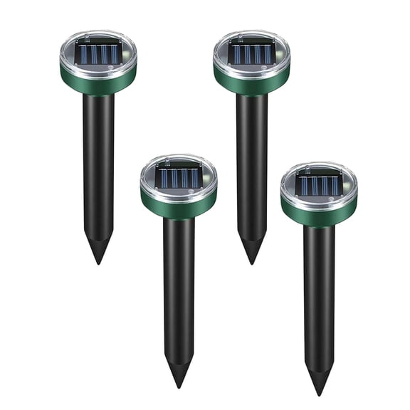 Solar Powered Ultrasonic Pest Deterrent Stakes for Outdoor Use – Repels Rodents, Snakes, Birds, Cats & Dogs Without Harm, Weatherproof Plastic Design, 8-Pack for Gardens, Yards, Farms