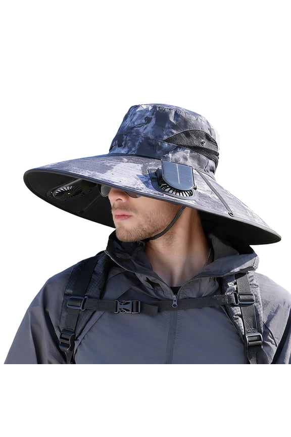 Solar Powered Ventilated Fisherman Hat With Long Lasting Lithium Battery Outdoor Sun Shield Cap For And Fans Hat For Sunny Days And Hiking