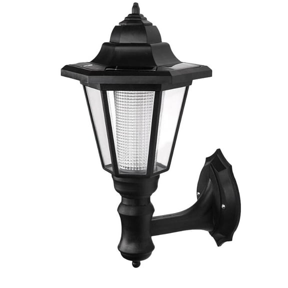 Solar Powered Wall Light Hexagon Wall Lamp Lantern Outdoor Light Decorative Corridor Light For Park Yard (White Light)