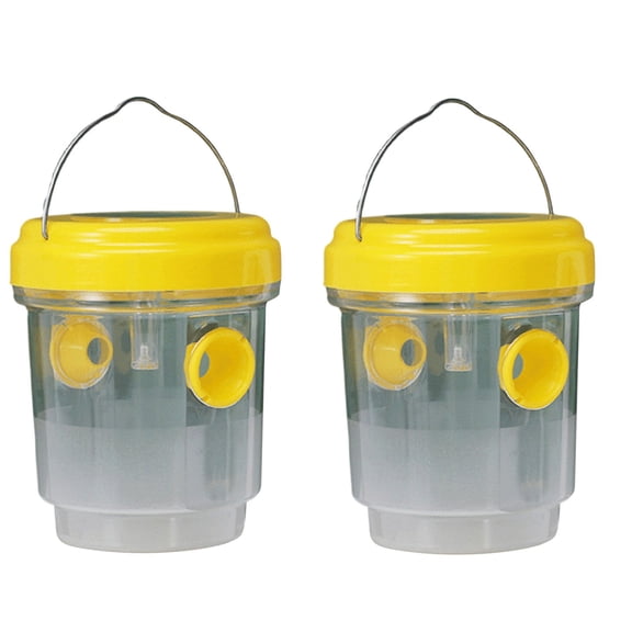 Solar-Powered Wasp & Fruit Fly Trap, Outdoor Hanging Insect Catcher