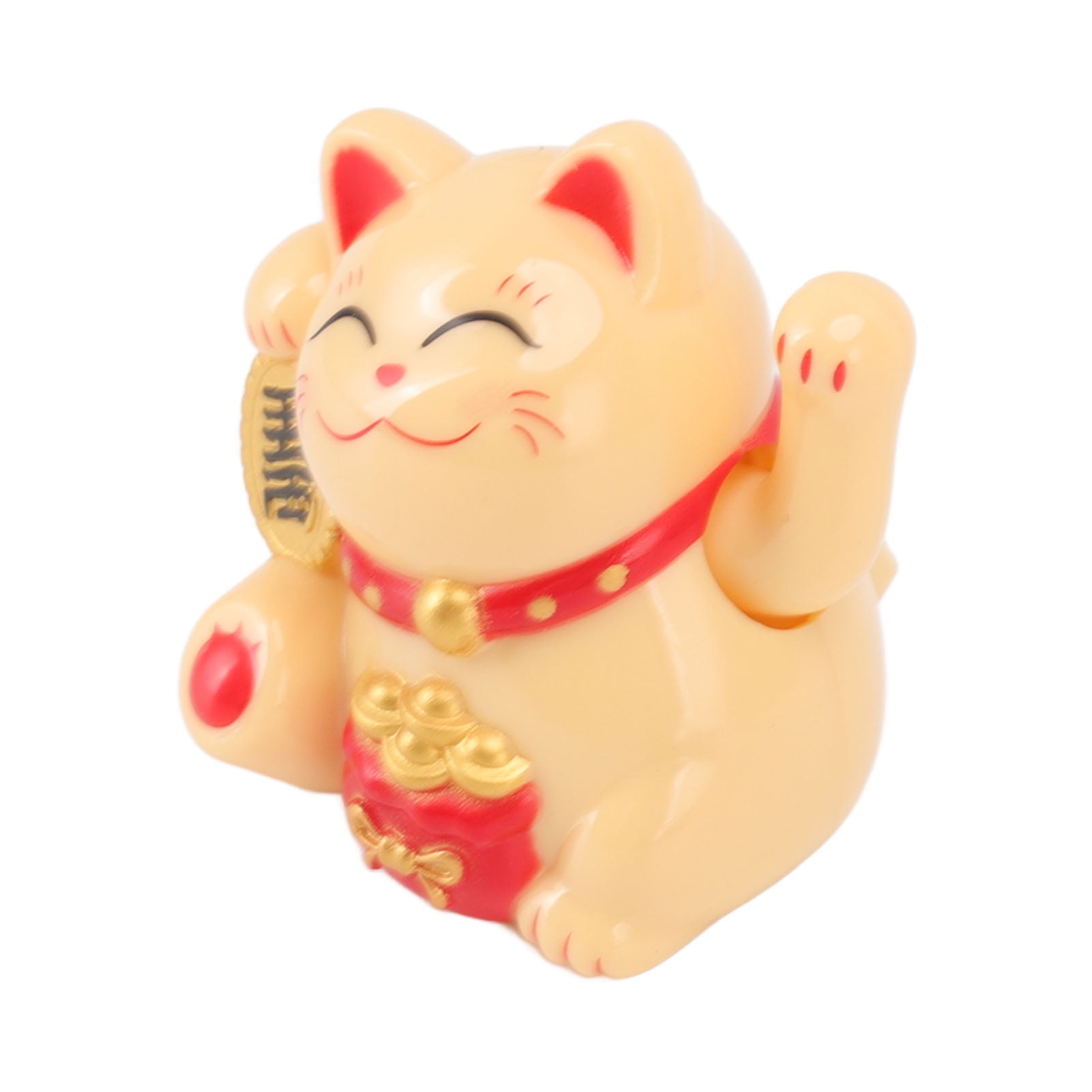 Solar Powered Waving Cat, Chinese Wealth Lucky Cat Waving Arm Solar Fortune Cat Statue