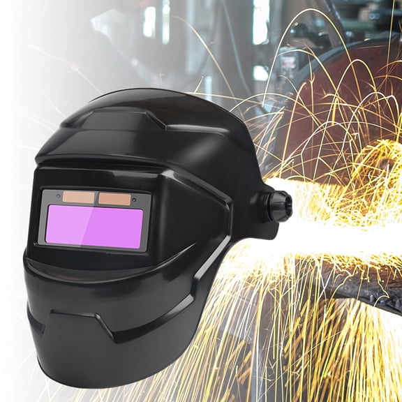 Solar Powered Welding Helmet, Auto Darkening LCD Welding Shield, Clear Vision Welding Grinding Hood, Durable Anti-Fall Welding Safety Protective Gear for Welding Work