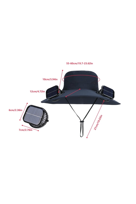 Solar-Powered Wide-Brimmed Fishing Hat with Adjustable Cooling Fans, Durable Sun Protection Headwear for Outdoor Enthusiasts