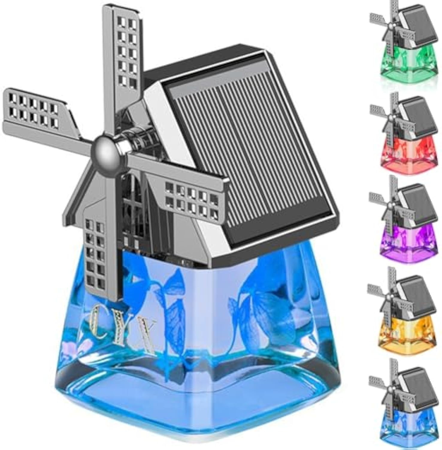 Solar-Powered Windmill Aroma Car Air Freshener, Solar Spin Car ...