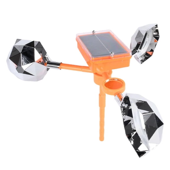 Solar-Powered Windmill Bird Repeller with 360-Degree Protection, Voice Alarm and Flashing Mirrors for Outdoor Use