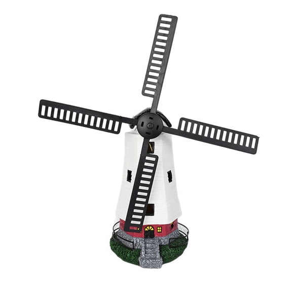 Solar-Powered Windmill Garden Ornament Outdoor Waterproof Rotating Lighthouse with Smart Light Sensor Decorative Yard Decor