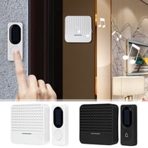Solar-Powered Wireless Doorbell - 52 Melodies, Remote Control, IP64 Waterproof, 300m Range, White ABS, Energy-Saving for Home/Office (Includes Host, Bell, Mounting Kit)
