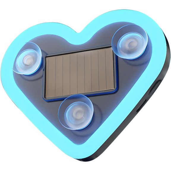 Solar Powered Wireless Heart Shape Car C-Pillar Neon Light – 5 Lighting Modes, USB Dual Charging, Waterproof Cute Eyes Effect for Romantic Car Mood Lighting