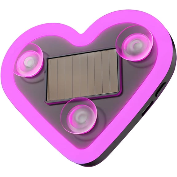 Solar Powered Wireless Heart Shape Car C-Pillar Neon Light – 5 Lighting Modes, USB Dual Charging, Waterproof Cute Eyes Effect for Romantic Car Mood Lighting