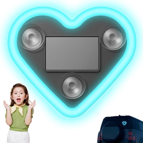 Solar Powered Wireless LED Heart Shape C-Pillar Neon Light, 2026 New Car LED Ambient Light, Car Solar Heart LED Light, Auto Day-Charge, Ip65 Waterproof, for car, Outdoor Decor (Green)