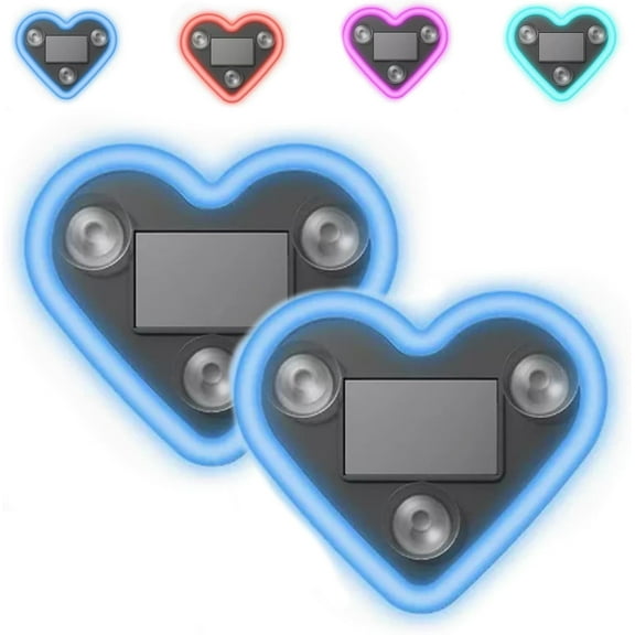 Solar Powered Wireless LED Heart Shape C-Pillar Neon Light,2026 New Car LED Ambient Light,Ip65 Waterproof, Auto On/Off,Triangle Window Heart Shaped Accessory