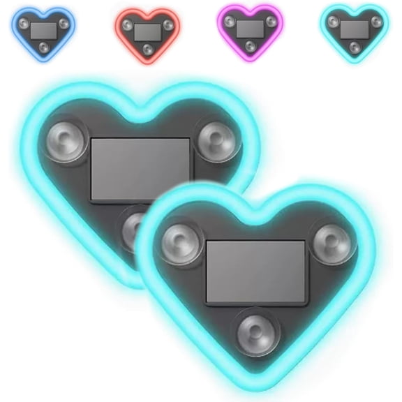 Solar Powered Wireless LED Heart Shape C-Pillar Neon Light,2026 New Car LED Ambient Light,Ip65 Waterproof, Auto On/Off,Triangle Window Heart Shaped Accessory