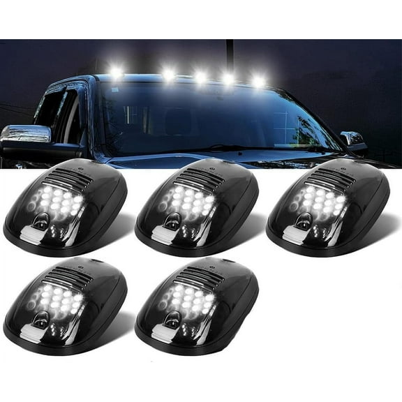 Solar Powered Wireless No Drill Truck Cab Roof LED with Motion Vibration Sensor IP67 Waterproof Roof Lights, Cab Marker Lights for Truck