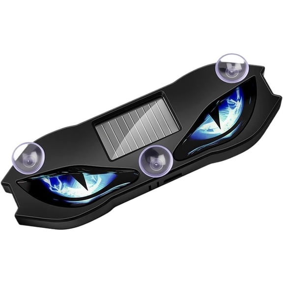 Solar Predator Eye LED Window Lights, Waterproof Wireless Dynamic Warning Sign, Windshield and Rear Window Decorative Waterproof Car Ambient Lights (Red)