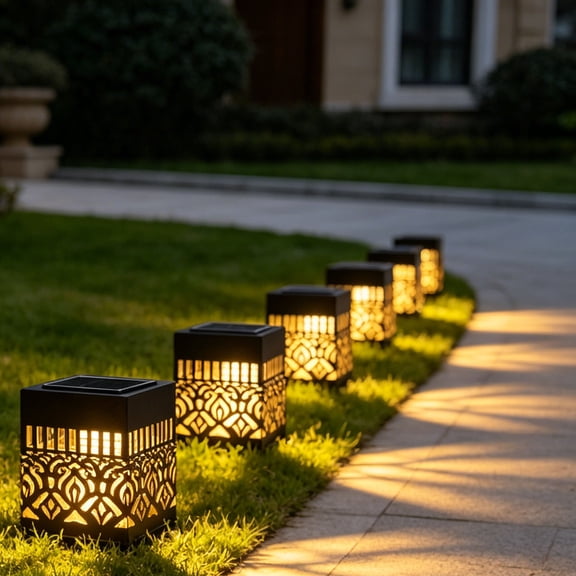 Solar Projection Lantern 3.94 Inch Retro Outdoor Waterproof, Metal Tabletop Desk Lamp for Courtyard Decor, Solar Powered Landscape Garden Light for Patio Table, Outdoor Lighting