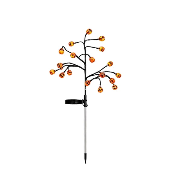 Solar Pumpkin Garden Stake Lights, LED Pumpkin Face Tree Light, Waterproof Solar Powered Halloween Outdoor Decor for Yard Lawn Pathway Garden