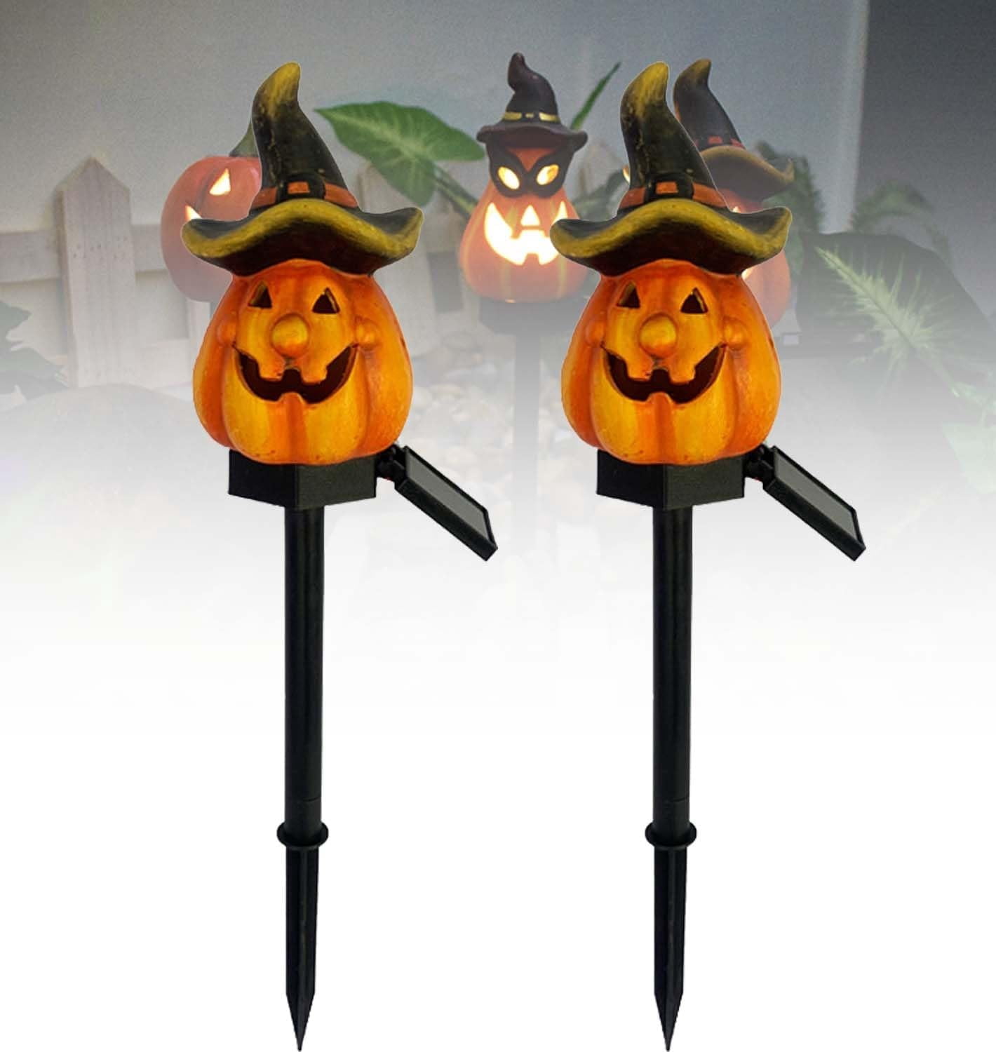 Solar Pumpkin Light, Solar Jack O Lantern Stake String Lights, LED ...