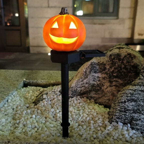 Solar Pumpkin Pathway Lights - Set of 6 Halloween Outdoor Decor with Auto On/Off, IP44 Waterproof Rating for Yard, Garden & Walkway Decorations