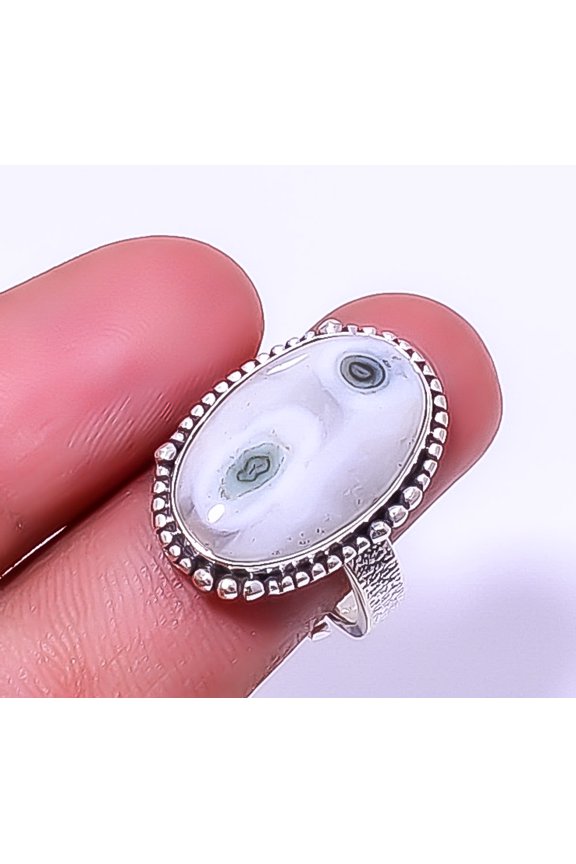 Solar Quartz Eye 925 Sterling Silver Handmade Solitaire Ring Adst. (R51), Gemstone Jewelry, Birthday Gift, Christmas Gift
