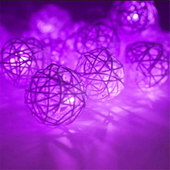Solar Rattan Ball Lights, 30LED 20ft Waterproof Garden Lights for Landscape, Patio, Wedding Decoration