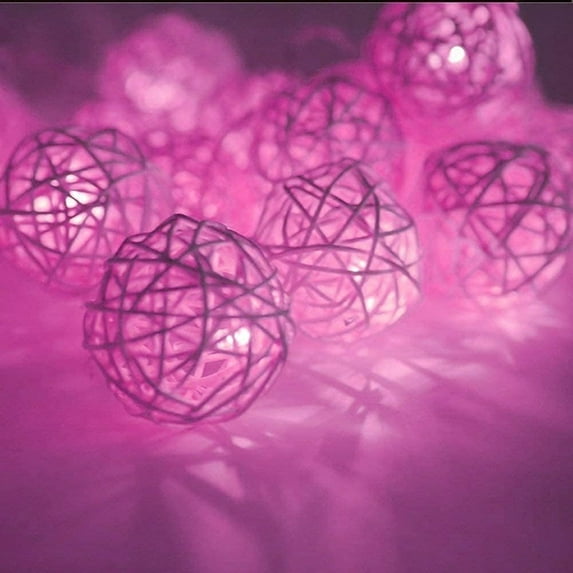 Solar Rattan String Lights, 6.5M 30LED Solar Rattan Ball String Lights Rattan Ball Fairy Lights Waterproof with 8 Mode for Outdoor