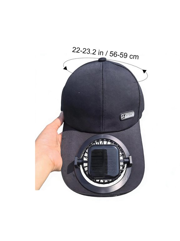 Solar Rechargeable Cooling Fan Cap for Summer, Unisex Wide Brim Baseball Hat with Built-in Fan for Outdoor Travel, Hiking, and Beach Days