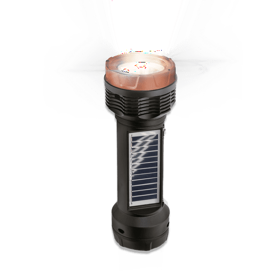 FSL-200 Solar Rechargeable Flashlight with Bluetooth Speaker, FM Radio, TWS, and LED Light – Portable for Camping, Hiking, Travel – Copper