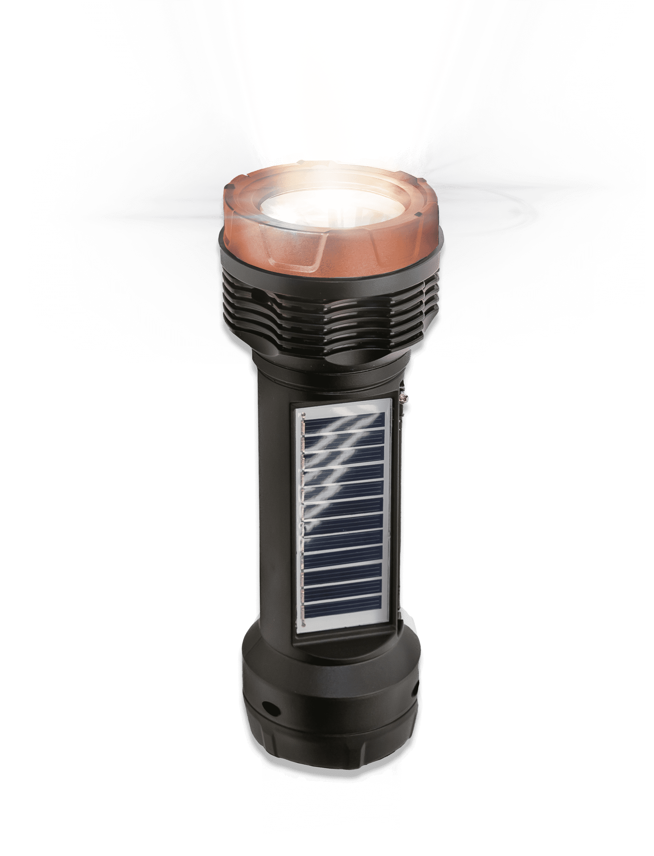 Audiobox FSL-200 Solar Rechargeable Flashlight with Bluetooth Speaker, FM Radio, TWS, and LED Light – Portable for Camping, Hiking, Travel – Copper