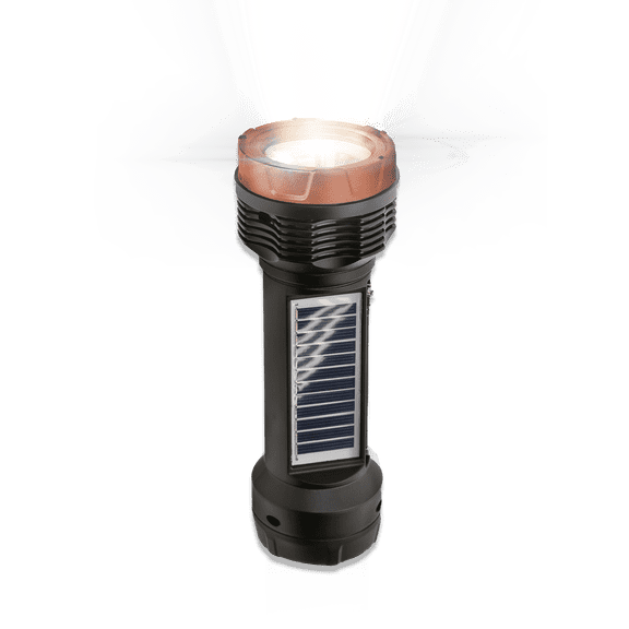 Audiobox FSL-200 Solar Rechargeable Flashlight with Bluetooth Speaker, FM Radio, TWS, and LED Light – Portable for Camping, Hiking, Travel – Copper