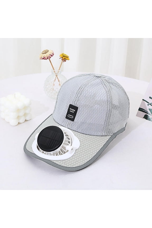 Solar Rechargeable Fan Baseball Cap, Men’s Sun Protection Hat, Portable Cooling Sunshade Cap for Outdoor, Hiking, Beach