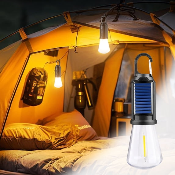Solar Rechargeable Hooked Camping Light,Camp Bulbs,Rechargeable Solar LED Camping Light Bulb,Outdoor Warm Ambient Lighting,Vintage Style,IPX4 Waterproof(1pc Trapezoidal 8*2in)from QiwagFerng