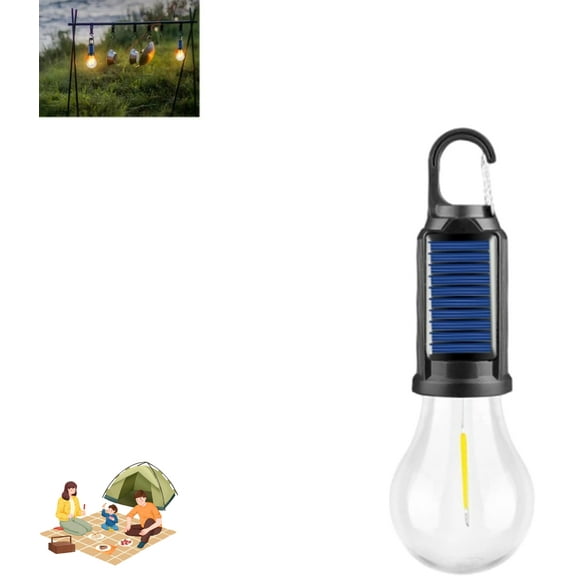 Solar Rechargeable Hooked Camping Light, Solar Tent Lights USB Rechargeable Camping Lights, Camping Lantern Rechargeable Solar, Rechargeable LED Light Bulb(01,1pcs)